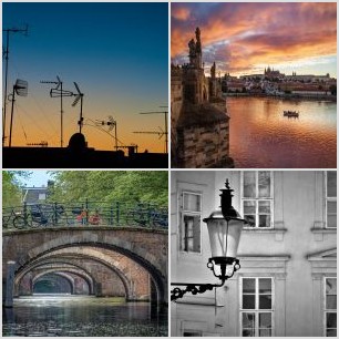 Západ slunce u Karlova mostu