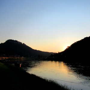 Sonnenuntergang im Elbsandsteingebirge