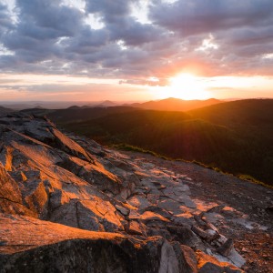 Last light hitting the rocks