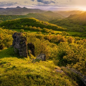 Sunset in bohemian uplands