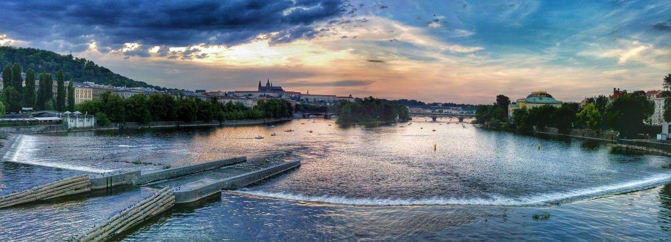 Prague, the Vltava river and Prague Castle