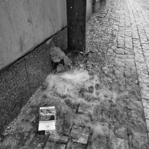 Prague rain in the evening
