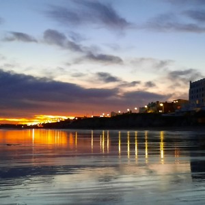 Atardecer en la playa.