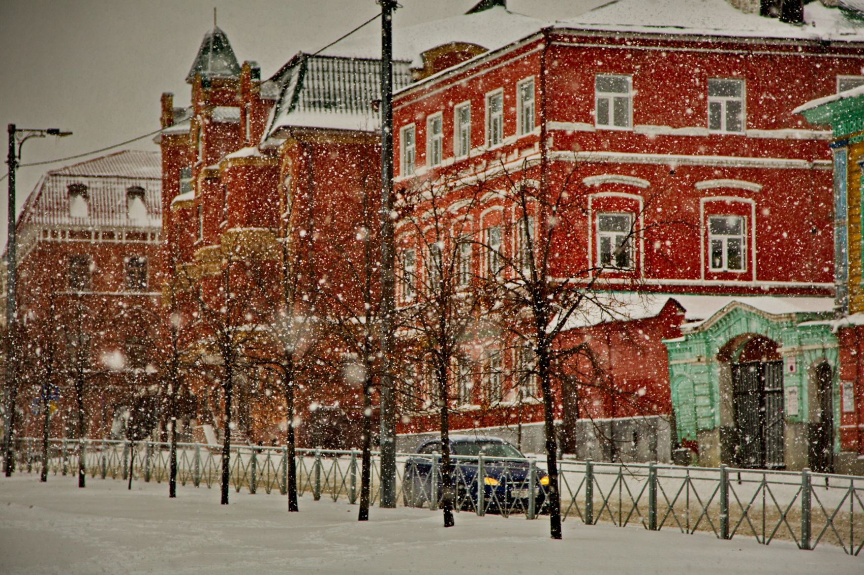 Снегопад.