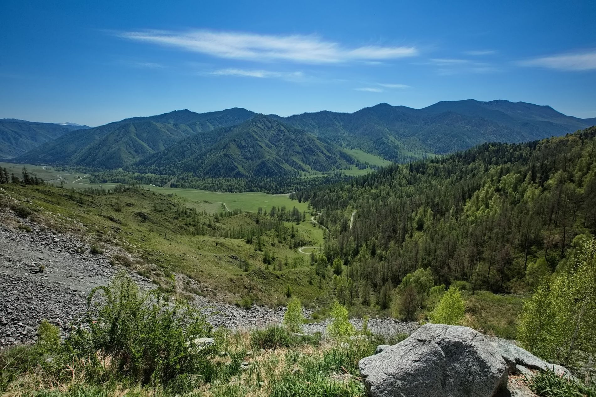 На перевале.